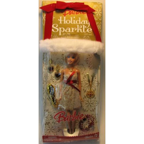 Holiday Sparkle Barbie Doll Giftset Blonde Gold&red