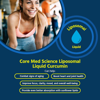 Core Med Science Liposomal Curcumin Liquid Turmeric Supplement, 6 Fl Oz - High Absorption Joint & Heart Health Support for Adults - Turmeric Liquid Drops That Promotes Cognitive & Brain Health