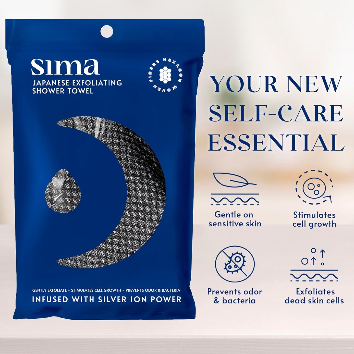 Exfoliating Body Scrubber | Sima Exfoliating Washcloth | Sacred Lily