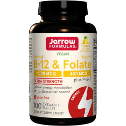 Jarrow Formulas Methyl B-12 & Methyl Folate Lemon - 100 chewable tabs